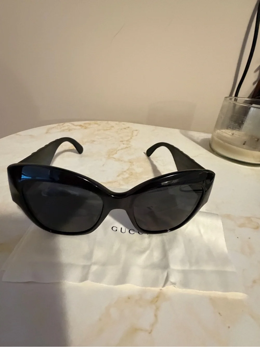 Gucci Women’s Black Oversized Sunglasses in Velvet Cases GG808S 001